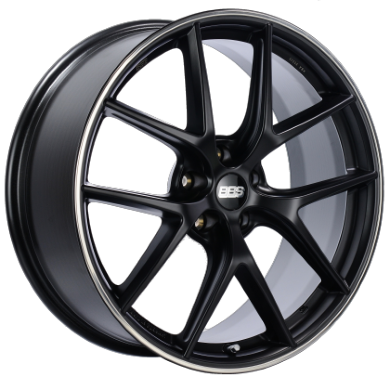 BBS CI-R 19x8.5 5x112 ET32 Satin Black Polished Rim Protector Wheel -82mm PFS/Clip Required