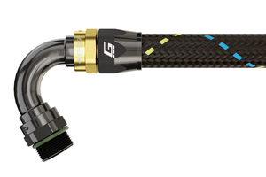 GReddy AN10 120 DEGREE ORB MALE BLACK/GOLD ANODIZED
