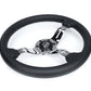 NRG Light Weight Gaming Steering Wheel - Splitz Chrome Silver Spokes Perforated Leather