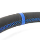 NRG Carbon Fiber Steering Wheel (320mm) Blue CF Center w/Blue Stitch Blue Center Mark Flat Bottom
