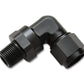 Vibrant -4AN to 1/4in NPT Female Swivel 90 Degree Adapter Fitting