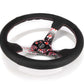 NRG Reinforced Steering Wheel (350mm/3in.) Hydro Dipped Sakura Floral w/ Pink Suede Black Stitch