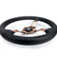 NRG Light Weight Gaming Steering Wheel - Splitz 350mm 3 Rose Gold Spokes Slits - Leather