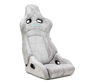 NRG Prisma Lab Reclinable Bucket Racing Seat - Pair (Grey Vegan Suede)