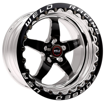 Weld S71 17x10.5 / 5x115mm BP / 6.7in. BS Black Wheel (High Pad) - Black Single Beadlock MT