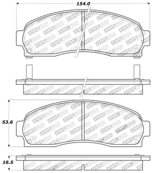 StopTech Sport Brake Pads w/Shims and Hardware - Rear