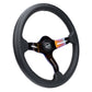 NRG Light Weight Gaming Steering Wheel - Splitz NeoChrome Silver Spokes Perforated Leather