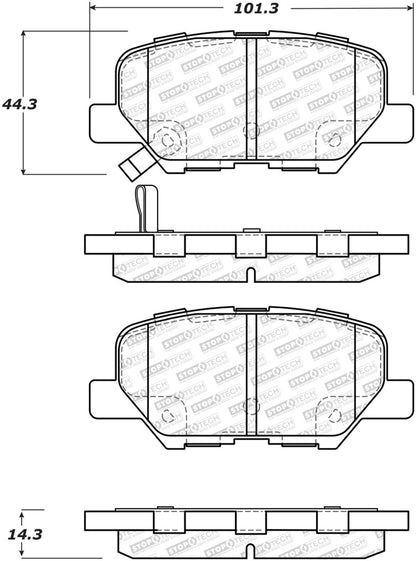 StopTech 13-17 Mitsubishi Outlander Sport Street Select Rear Brake Pads