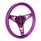 NRG Aluminum Steering Wheel 330mm - Arow Cutout - Ergonomic Grip - Anadized Purple
