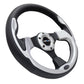 NRG Reinforced Steering Wheel (320mm) Blk w/Silver Trim & 5mm 3-Spoke