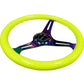 NRG Classic Wood Grain Steering Wheel (350mm) Neon Yellow Color w/Neochrome Spokes