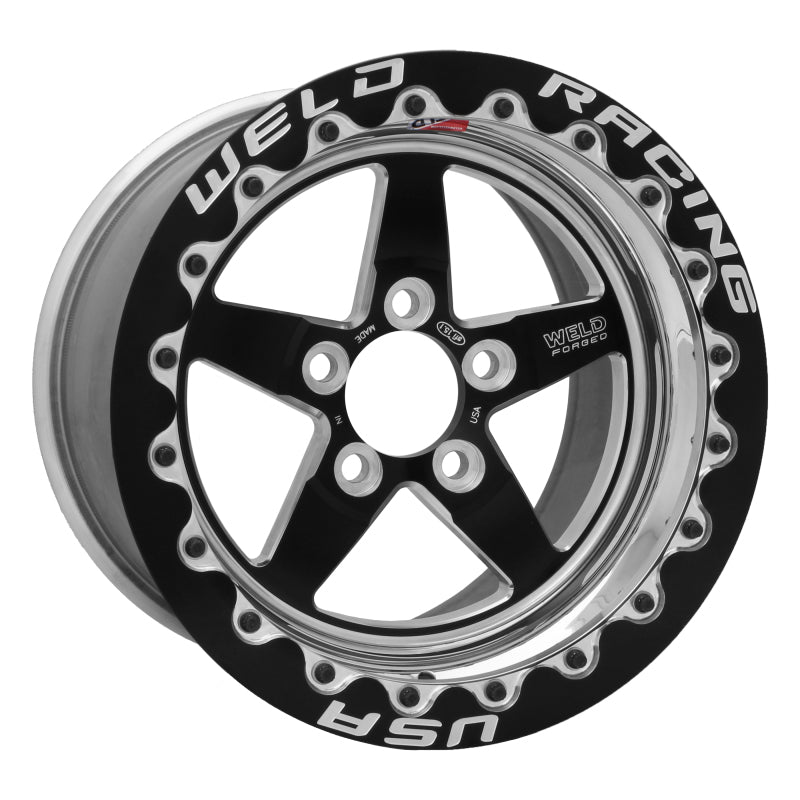 Weld S71 15x10.33 / 5x4.5 BP / 3.5in. BS Black Wheel (Medium Pad) - Black Single Beadlock MT