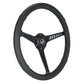 NRG Reinforced Stealth Wheel (380mm) 3 Spoke Center 1in Deep Dish - Perforated Leather Black Stitch