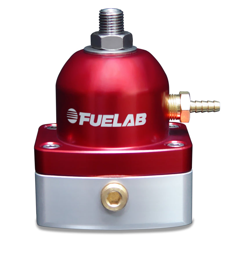 Fuelab 525 Carb Adjustable FPR In-Line Large Seat 1-3 PSI (1) -6AN In (1) -6AN Return - Red