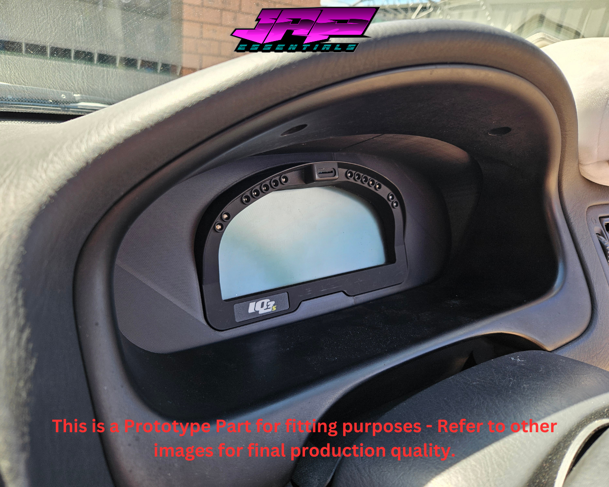 Digital Display Dash Mount to suit a Haltech IQ3 Display Screen which is a direct fit OEM factory fit which has a perfect interior black paint finish.