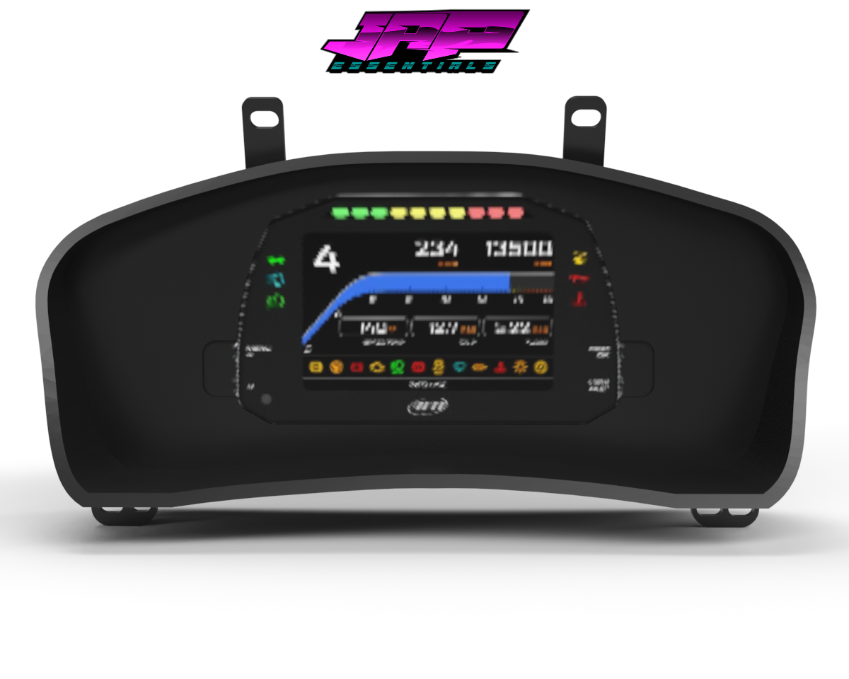 Digital Display Dash Mount to suit a AiM MXS Strada Display Screen which is a direct fit OEM factory fit which has a perfect interior black paint finish.