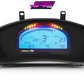 Digital Display Dash Mount to suit a Haltech IQ3 Display Screen which is a direct fit OEM factory fit which has a perfect interior black paint finish.