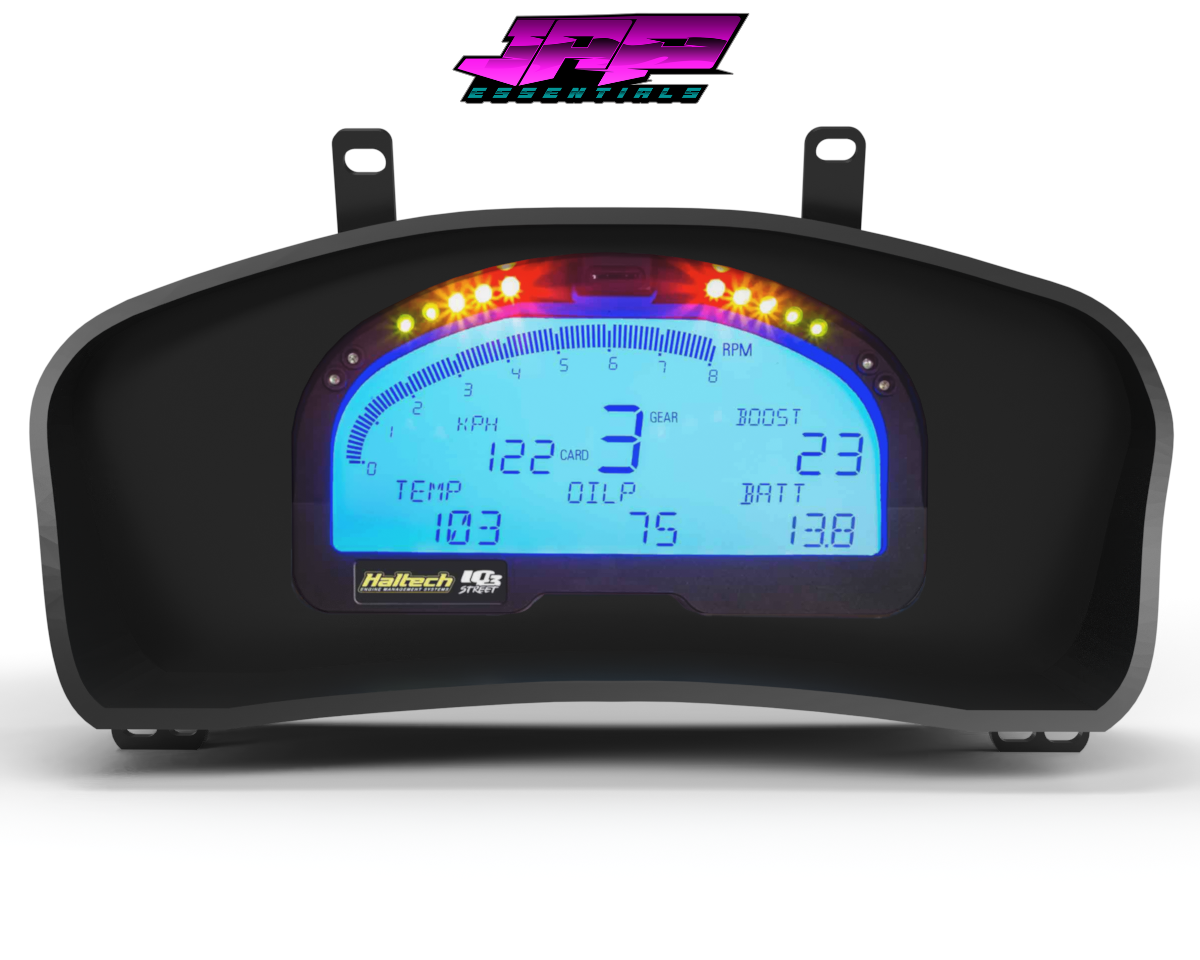 Digital Display Dash Mount to suit a Haltech IQ3 Display Screen which is a direct fit OEM factory fit which has a perfect interior black paint finish.