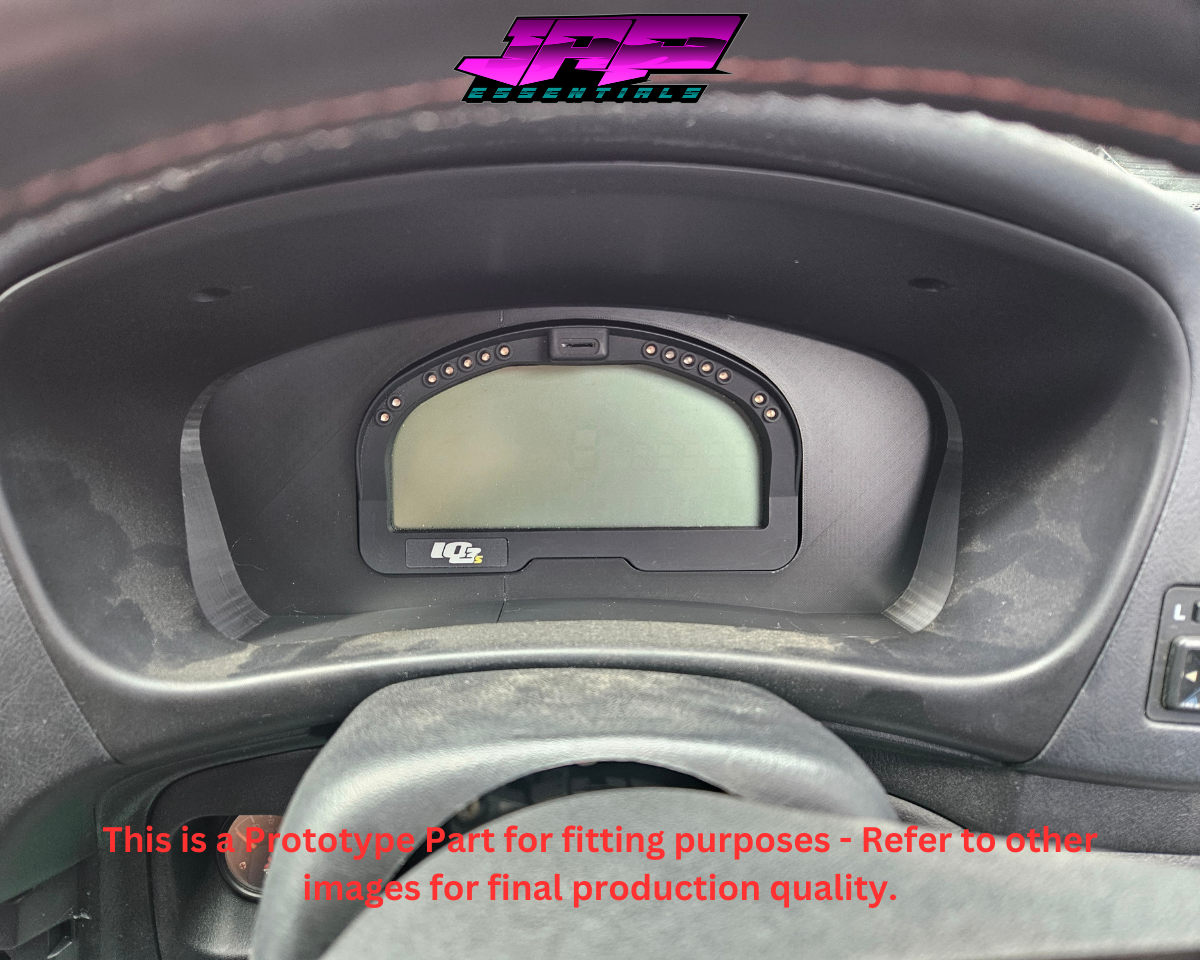 Digital Display Dash Mount to suit a Haltech IQ3 Display Screen which is a direct fit OEM factory fit which has a perfect interior black paint finish.