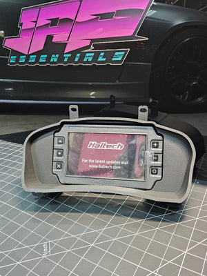 Digital Display Dash Mount to suit a Haltech iC-7 Display Screen which is a direct fit OEM factory fit which has a perfect interior black paint finish.