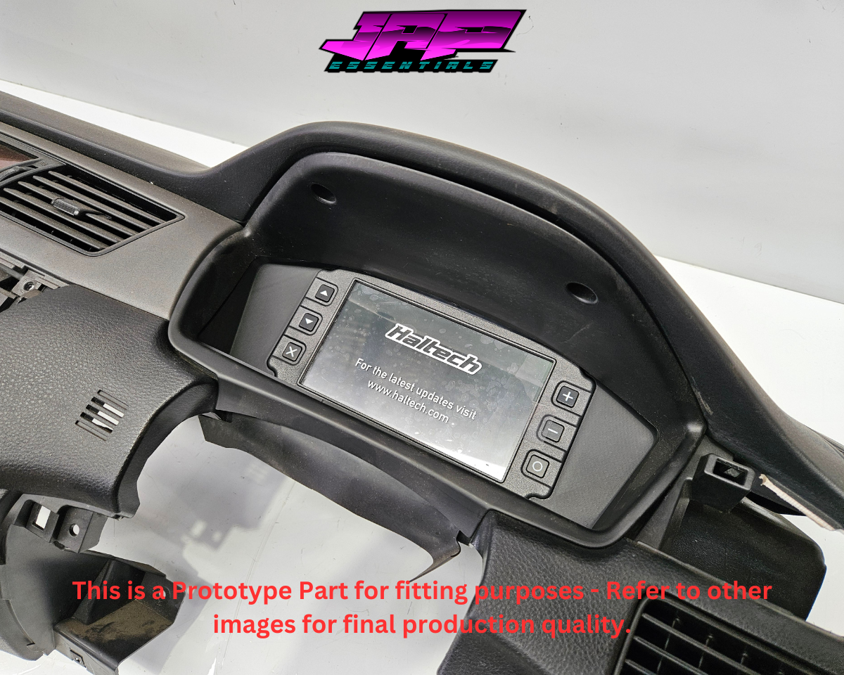 Digital Display Dash Mount to suit a Haltech iC-7 Display Screen which is a direct fit OEM factory fit which has a perfect interior black paint finish.