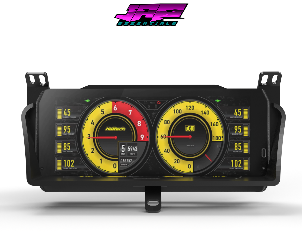 Digital Display Dash Mount to suit a Haltech uC-10 Display Screen which is a direct fit OEM factory fit which has a perfect interior black paint finish.