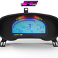 Digital Display Dash Mount to suit a Haltech IQ3 Display Screen which is a direct fit OEM factory fit which has a perfect interior black paint finish.