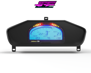 Digital Display Dash Mount to suit a Haltech IQ3 Display Screen which is a direct fit OEM factory fit which has a perfect interior black paint finish.