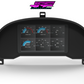 Digital Display Dash Mount to suit a Powertune Display Screen which is a direct fit OEM factory fit which has a perfect interior black paint finish.