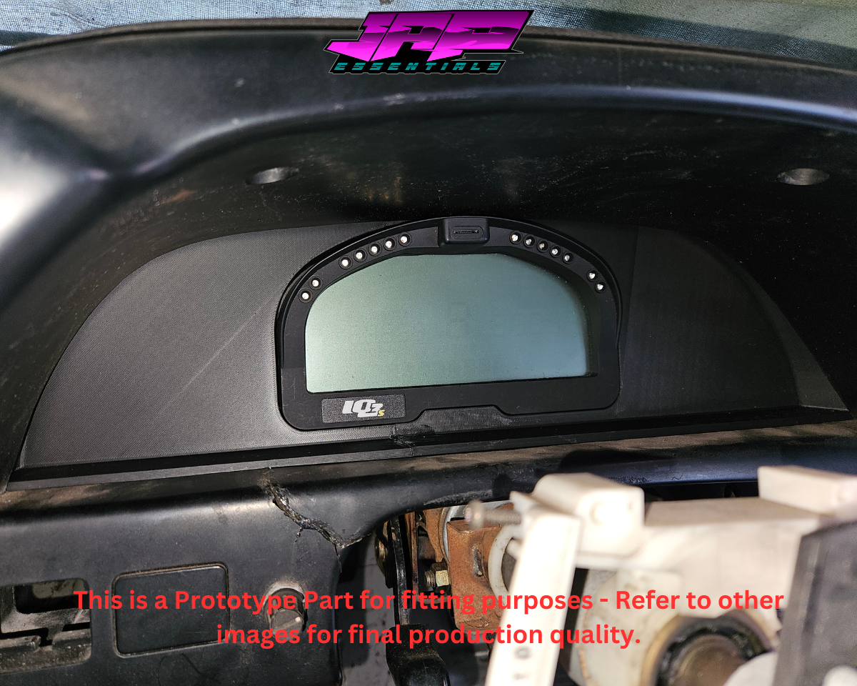 Digital Display Dash Mount to suit a Haltech IQ3 Display Screen which is a direct fit OEM factory fit which has a perfect interior black paint finish.