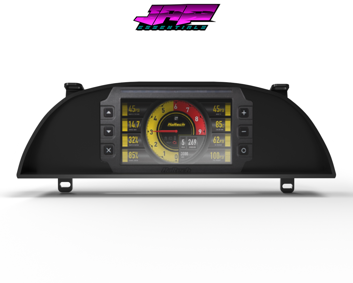 Digital Display Dash Mount to suit a Haltech iC-7 Display Screen which is a direct fit OEM factory fit which has a perfect interior black paint finish.