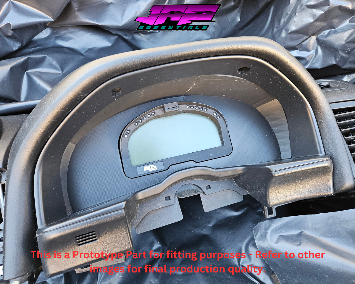 Digital Display Dash Mount to suit a Haltech IQ3 Display Screen which is a direct fit OEM factory fit which has a perfect interior black paint finish.