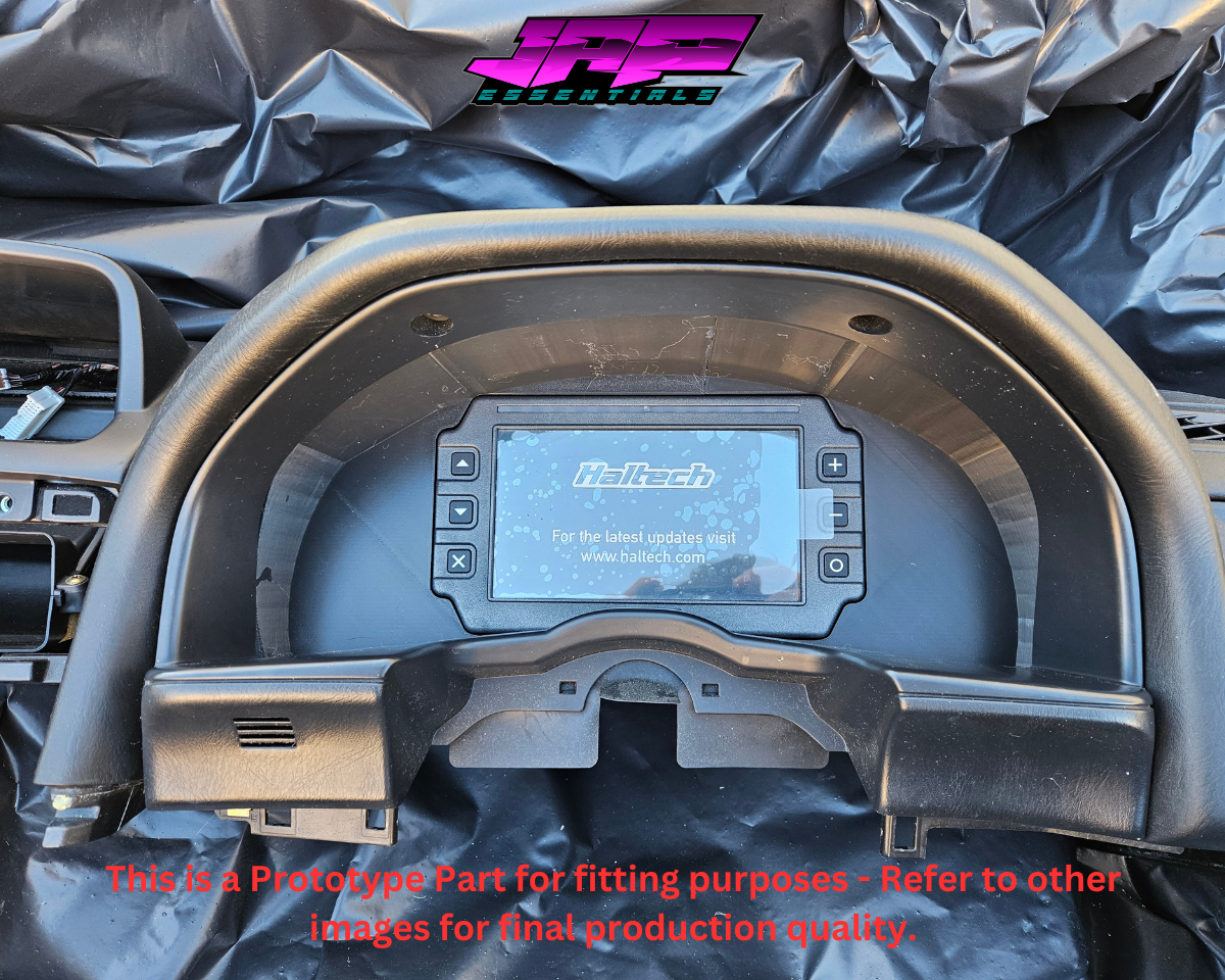 Digital Display Dash Mount to suit a Haltech iC-7 Display Screen which is a direct fit OEM factory fit which has a perfect interior black paint finish.