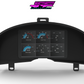 Digital Display Dash Mount to suit a Powertune Display Screen which is a direct fit OEM factory fit which has a perfect interior black paint finish.