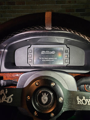 Digital Display Dash Mount to suit a Haltech iC-7 Display Screen which is a direct fit OEM factory fit which has a perfect interior black paint finish.
