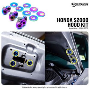 Titanium Hardware Hood Kit - Honda S2000 (2000-2009)
