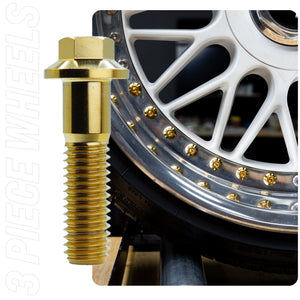 M8 × 32mm Titanium 3-Piece Wheel Assembly Hardware