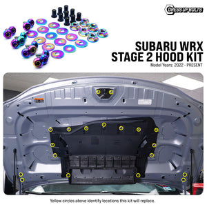 Stage 2 Titanium Hardware Hood Kit - Subaru WRX (2022+)