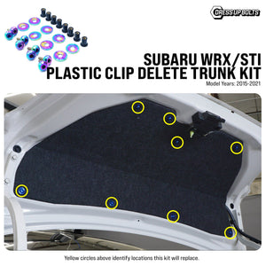 Titanium Hardware Plastic Clip Delete Trunk Kit - Subaru WRX/STI (2015-2021)