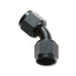 Vibrant -4AN X -4AN Female Flare Swivel 45 Deg Fitting ( AN To AN ) -Anodized Black Only