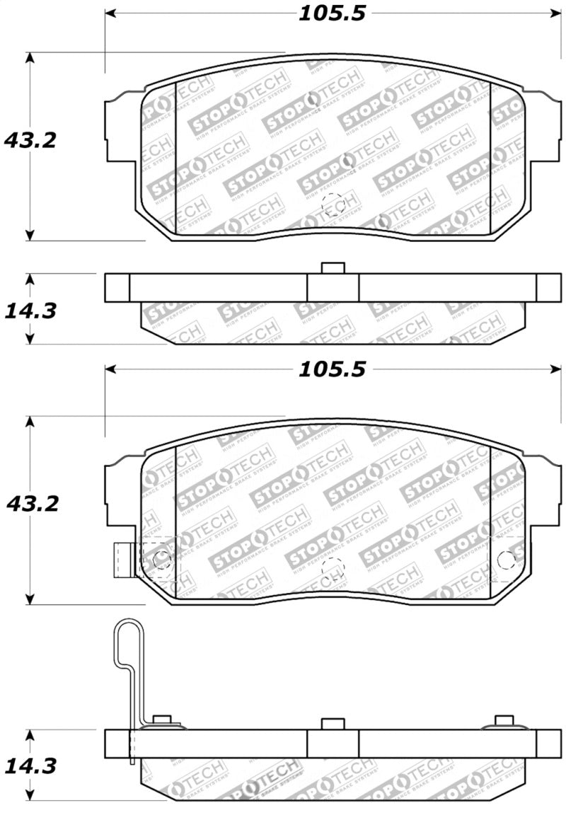 StopTech Street Touring 04-07 RX-8 Rear Pads