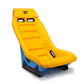 NRG GT Retro Bucket Seat - Yellow PVC Leather Yellow Stitching Off-White Fiberglass Back
