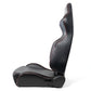 NRG Reclinable Racing Seats (Pair) Black Leather w/NRG Logo Red Stitch