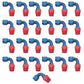 Russell Performance -8 AN Red/Blue 90 Degree Full Flow Hose End (25 pcs.)