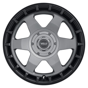 Weld Off-Road Ridge 20x9 - 8x170 BP - ET0 - 125.1mm CB - Satin Gunmetal Wheel (Black Ring)