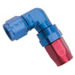 Russell Performance -12 AN Red/Blue 90 Degree Forged Aluminum Swivel Hose End