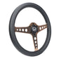 NRG Light Weight Gaming Steering Wheel - Driftz 350mm 3 Rose Gold Spokes Perforated Leather