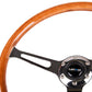 NRG Reinforced Steering Wheel (360mm) Classic Wood Grain w/Chrome Cutout 3-Spoke Center