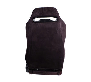 NRG Sport Seats (Pair) Type-R Suede w/NRG Logo - Black w/Red Stitching