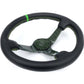 NRG Reinforced Steering Wheel (350mm) Green Carbon Fiber Center - Green Stitching & Center Mark